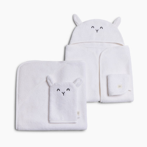 Tiny Kind Cozy Critter Organic Bath Time Set 4 Piece - Lamb, 0-24 M