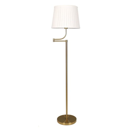 Gold Metal Swivel Arm Floor Lamp, 63"