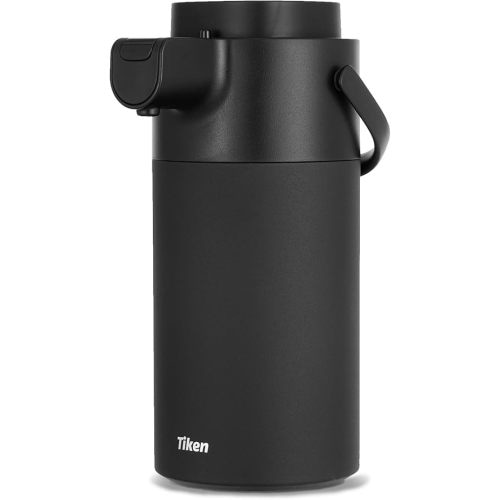 Tiken Airpot Coffee Dispenser with Pump - Coffee Carafes for Keeping Hot - Beverage Dispenser - 135oz/4L Thermal Coffee Carafe for Hot Liquids - Stainless Steel Insulated Coffee Thermos Carafe