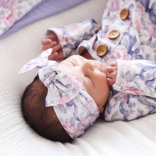 Leighton's Lavender Knit Large Bow Headwrap
