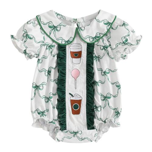 Newborn Baby Girl Summer Outfit Bow Short Puff Sleeve Smocke - TikTok Shop