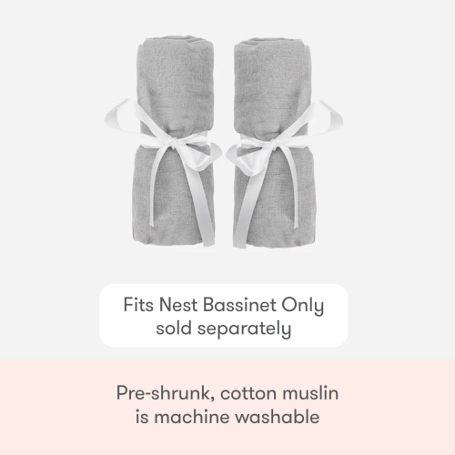 Nest Bassinet Extra Sheets - Grey