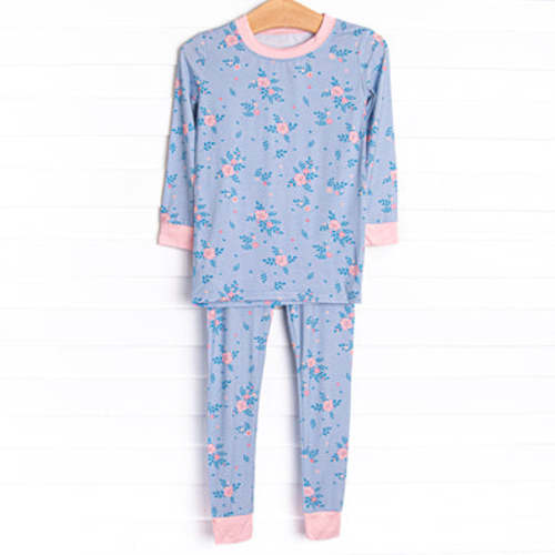 Blue Magnolia Bamboo Pajama Set, Blue – Stitchy Fish
