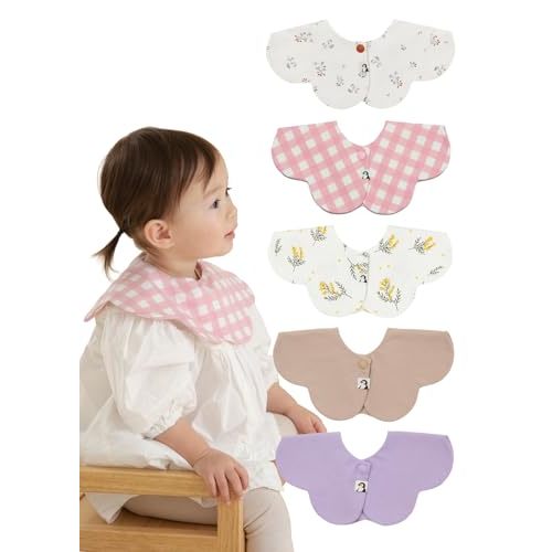 Konny Baby Bib 3/5/7-Pack Set, 360 ​​° Rotate, Soft and Absorbent Drooling for Toddler Boys Girls Baby Essentials