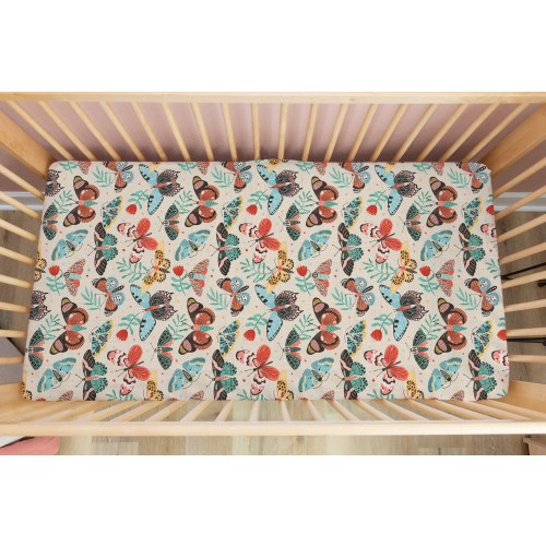 Petite Flutter | 100% Organic Cotton Muslin Baby Bedding | Swaddle | Crib Sheet | Moses Basket Sheet | Changing Pad Cover | Mini Crib Sheet