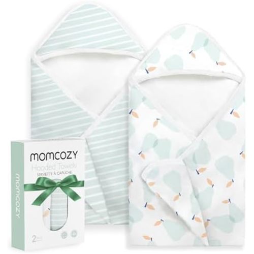 Momcozy Baby Towels, Soft Absorbent Bath Towel for Newborn&Toddler,Blue