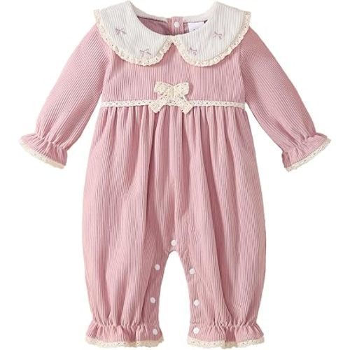 Infant Baby Girl Clothes Corduroy Romper Long Sleeve Fall Winter