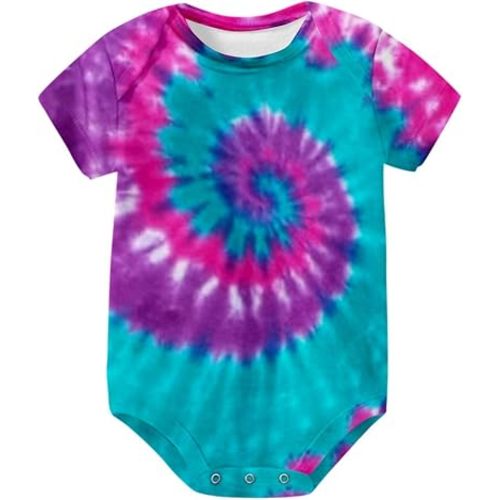 rrhss Newborn Baby Tie Dye Clothes Infant One Piece Bodysuit Romper Baby Girls Boys Outfits