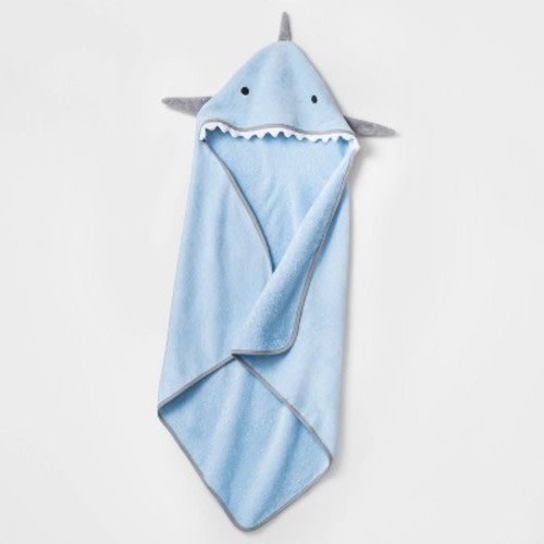 Baby Girls' Shark Bath Towel - Cloud Island™ Blue