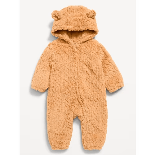 Long-Sleeve Critter Sherpa Hooded One-Piece - 0-3M Candy Graham