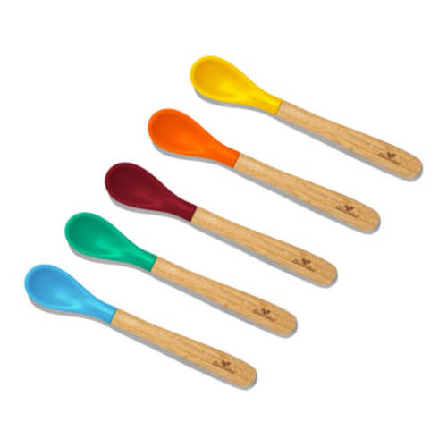 Avanchy | Bamboo Infant Spoons - BLW Baby Self Feeding Spoon | Thin