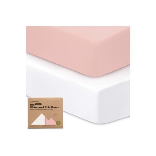 2-Pack Isla [Protect+] Waterproof Crib Sheets, One Size