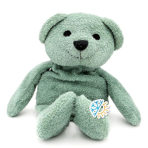 Thermal-Aid Zoo Animals - Hunter The Green Bear - Heatable Therapeutic Stuffed Animals for Kids - Hot & Cold Therapy - Ice Pack & Heating Pack