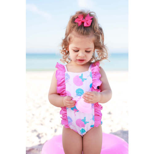 Double Ruffle Bow Back One Piece | Seaside Sweetie