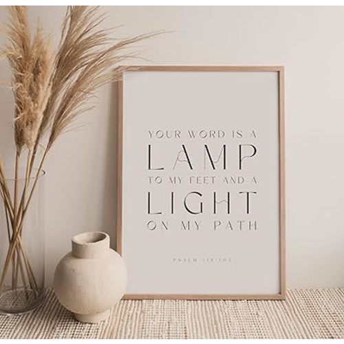 Psalm 119 105 Your Word Is A Lamp To My Feet Bible Verse Print Wall Art Scripture Christian Print Minimalistic Unframed 374