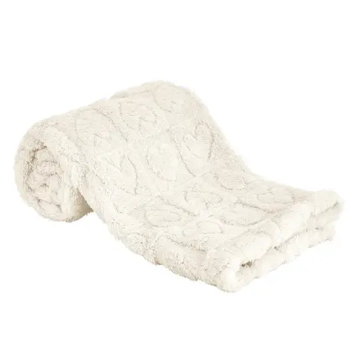 Yurhap Fleece Baby Blanket Heart Checkered Blanket, Ultra Soft Cozy Baby Blankets for Boys Girls, Fluffy Infant Toddler Newborn Receiving Blankets for Crib Stroller 30”×40” (Cream)