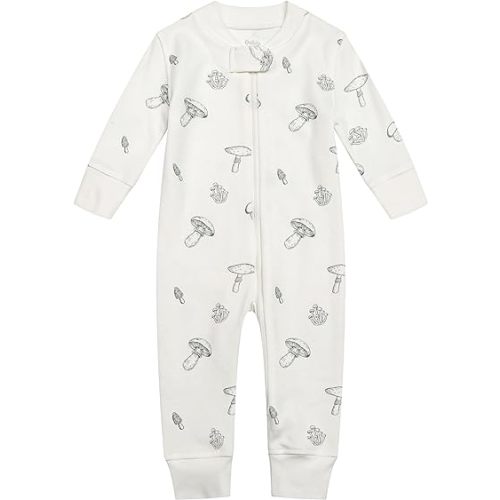 Owlivia Organic Cotton Baby Boy Girl Zip up Sleep 'N Play Pjs, Footless, Long Sleeve