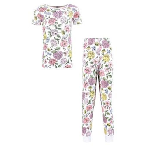 Hudson Baby Infant Girls Cotton Pajama Set, Vintage Blossom, 6-12 Months