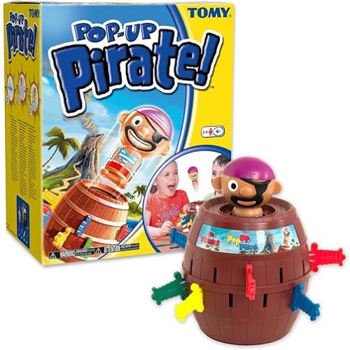 TOMY Pop Up Pirate Board Game - Family and Preschool Kids Games for Family Game Night - Winter Break Activities- Girls and Boys Games - 2-4 Players - Ages 4 Years and Up