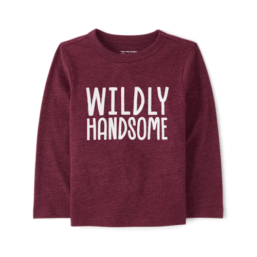 Baby And Toddler Boys Wildly Handsome Graphic Tee - Burgundy