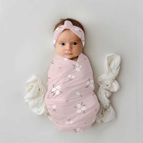 Baby Swaddle Blanket, Baby girl swaddle, Baby girl blanket, Swaddle blanket gift, Newborn girl gift, Baby shower gift, cottage core blanket