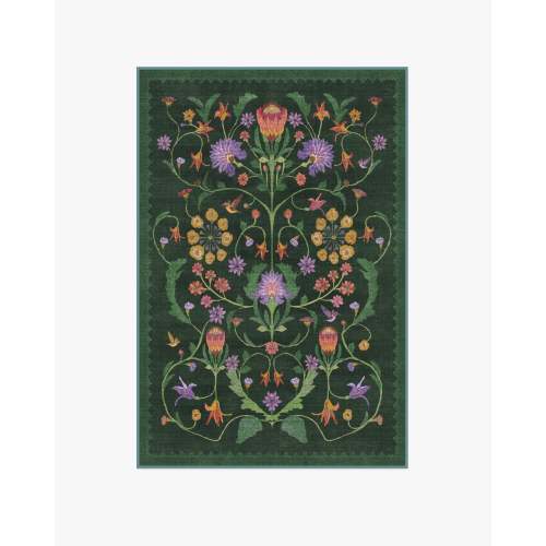 Protea Forest Green Rug by Iris Apfel | Ruggable US