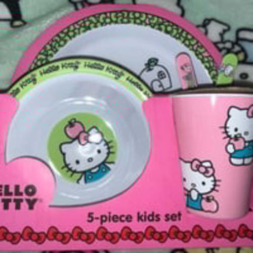 Hello Kitty 5-Piece Kids Design Feeding Set NIB NEW NWT