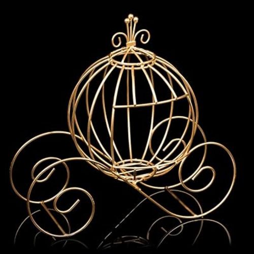 Anderson's Gold Wire Cinderella Carriage, Coach, Wedding, Birthday, Special Event Décor/Centerpiece, 12 Inches