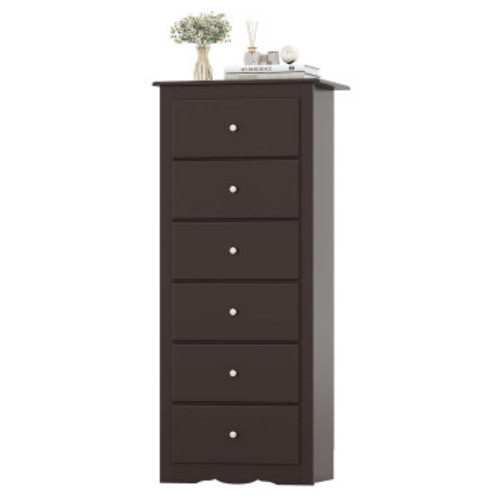 6 Drawers Chest Dresser Clothes Storage Bedroom Furniture Cabinet-Brown