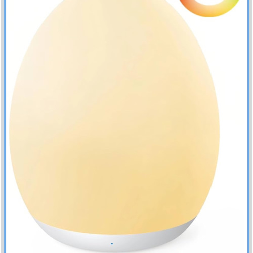 JolyWell Night Light for Kids, Baby Night Light with 7 Colors Changing Mode & Stepless Dimming, Nursery Night Light BPA Free,Rechargeable Egg Night Light for Breastfeeding 1h Timer & Touch Control
