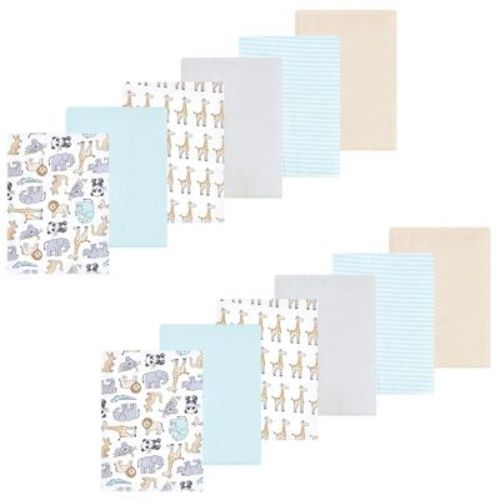 Luvable Friends Hudson Baby Flannel Burp Cloths 12pk Set
