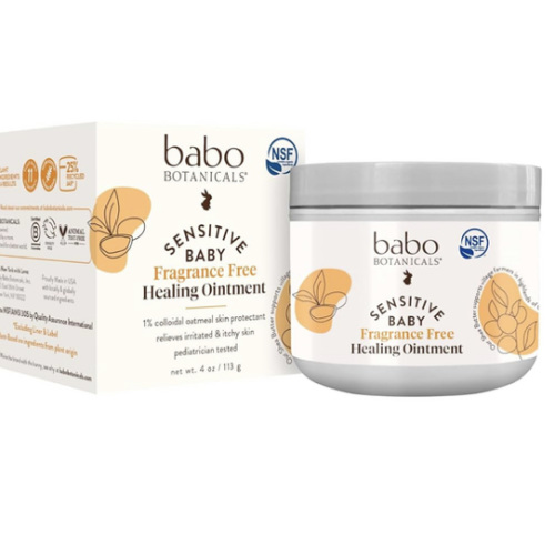 BABO Botanicals Sensitive Baby Fragrance-Free All Natural Healing Ointment - 99% Organic & 1% Colloidal Oat - Steroid-Free - NSF Certified - for Eczema, Irritated/Itchy Skin - Face, Body, Diaper Area