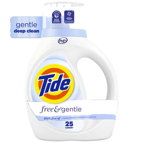 Tide Free & Gentle Laundry Detergent Liquid, Unscented, 34 fl oz