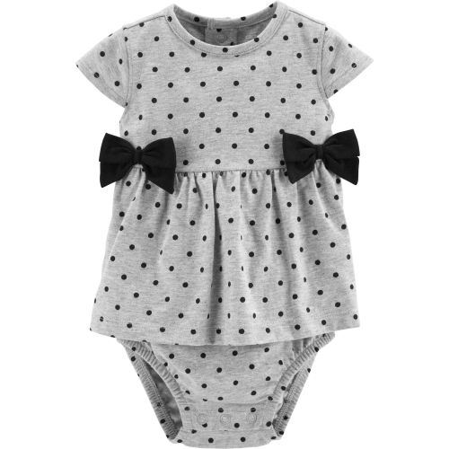 Polka Dot Jersey Sunsuit - 18M - Heather