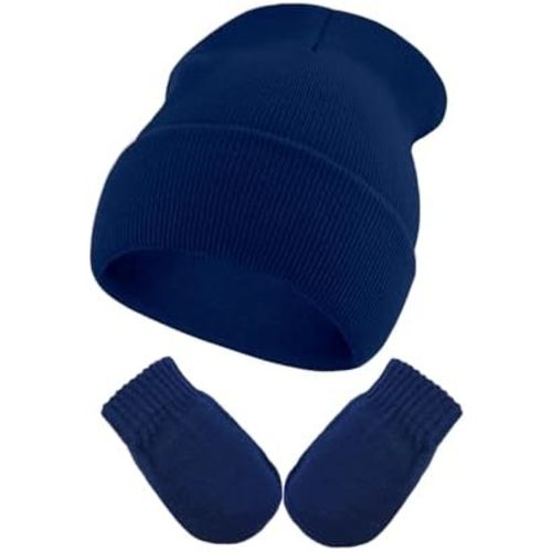 Baby Beanie Toddler Winter Hat Mittens Set Infant Baby Boys Beanies Soft Knit Newborn Hats for Girls