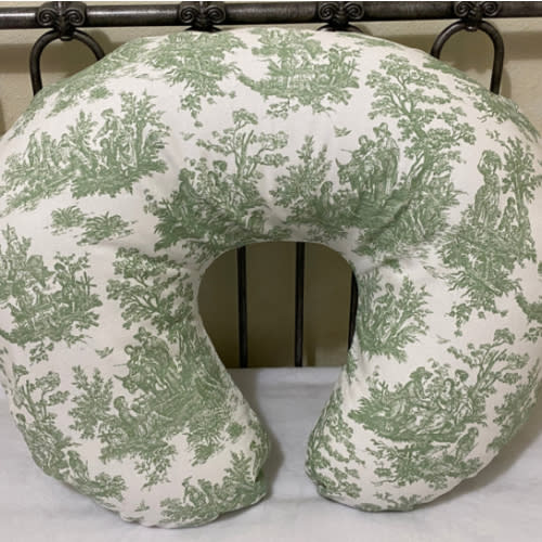Green Toile Nursing Pillow Cover - Just Baby Designs