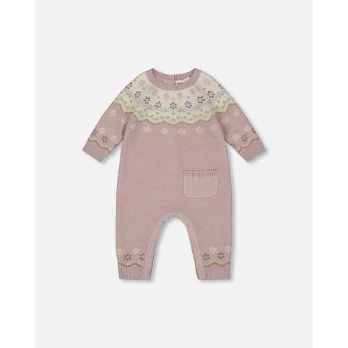 Jacquard Knitted Romper Keepsake Lilac
