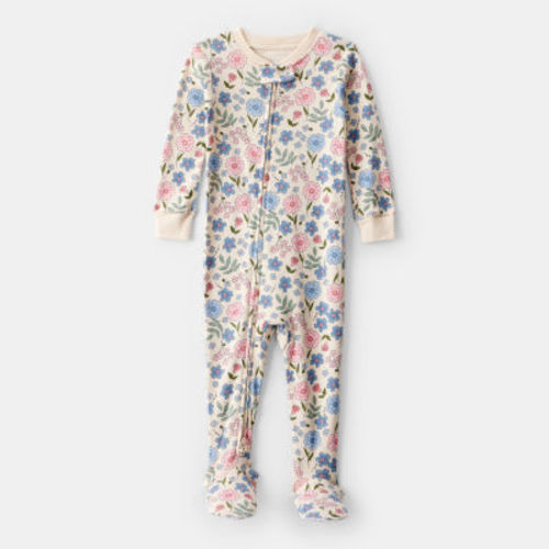 Carter's Baby Girls Footed Crew Neck Long Sleeve One Piece Pajama