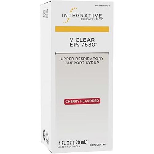 Integrative Therapeutics V Clear EPs 7630 - Supports Discomfort from Throat, Nasal & Bronchial Irritations - Upper Respiratory & Lung Support During Common Cold for Children and Adults - Cherry, 4 oz