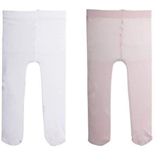 CALZITALY 2 Pairs - Baby Girl Plain Microfibre Semi Opaque Pantyhose | Newborn Pantyhose | 40 Den | 3 To 24 Months