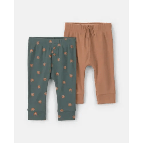 Baby Boy 2-Pack Dog Striped Pull-On Pants - Brown/Green | Carter's