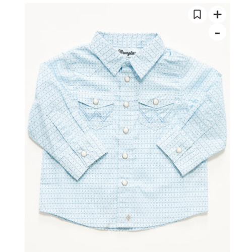 Wrangler Infant Boys' Geo Print Long Sleeve Snap Stretch Western Shirt | Sheplers