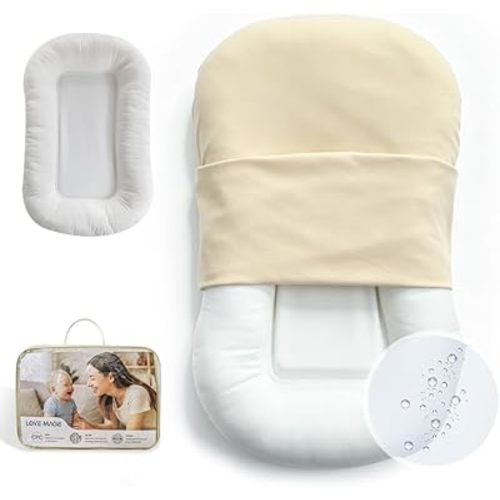Infant Lounger, Soft Cotton and Waterproof Inner (Yellow)