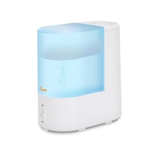Crane Warm Mist Humidifier, 0.5 Gallon Tank, Steam Treatment with Vapor Pad Tray, Auto Shut-Off, Filter-Free, Quiet for Bedroom & Home