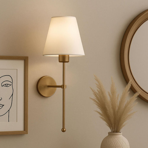 Mercer41 Elegant Wall Lamp with Metal Body, 19.7 x 5.1 inches | E27 Socket, Max 40W (Bulb Not Included) | Stylish Lighting for Living Room, Bedroom, or Office | IP20 Rated, Perfect for Modern Decor & Ambiance | Wayfair