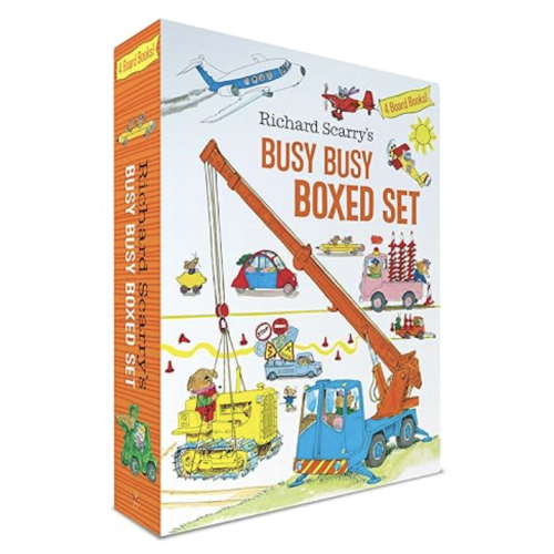 Richard Scarry's Busy Busy Boxed Set: Busy Busy Airport; Busy Busy Cars and Trucks; Busy Busy Construction Site; Busy Busy Farm (Richard Scarry's BUSY BUSY Board Books)