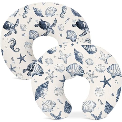 Nursing Pillow Covers 2 Pack, Breastfeeding Pillow Slipcovers Soft and Stretchy, Nursing Covers for Baby Girls Boys Newborn
