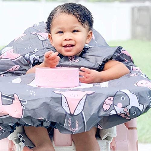 Grabease Allover Waterproof Bib for Self-Feeding Babies and Toddlers 6-24 M | Baby Bibs with Plate Outline Fully Covers Baby and High Chair | Safe, Machine Washable Baby Led Weaning Supplies