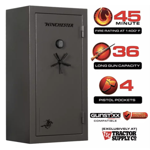 Winchester Safes 36 Long Gun 22.5 cu. ft. Electronic Lock Gun Safe, 45 Min. Fire Rating, Slate at Tractor Supply Co
