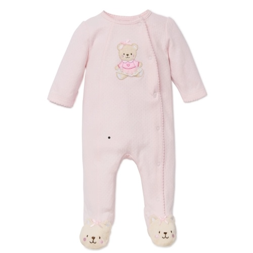 Pink Bear Footed One-Piece